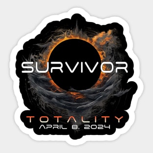 Survivor Totality April 8, 2024 I Survived the Solar Eclipse Sticker